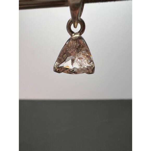 Vintage dead stock Morganite trillium gemstone sterling silver pendant 2.39 gram - Picture 3 of 11